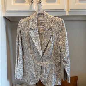 Levi's White and Gray Zebra Print Blazer